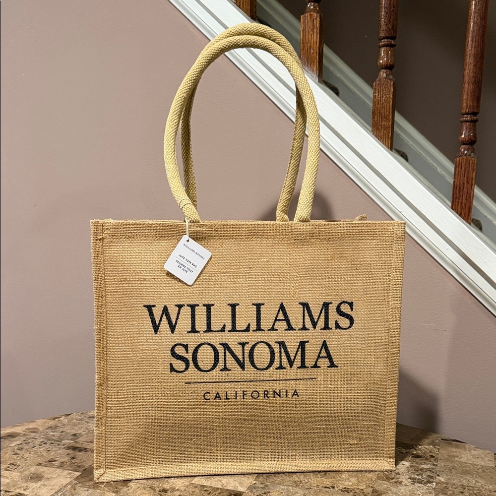 Williams Sonoma Natural Jute Shopping Bag